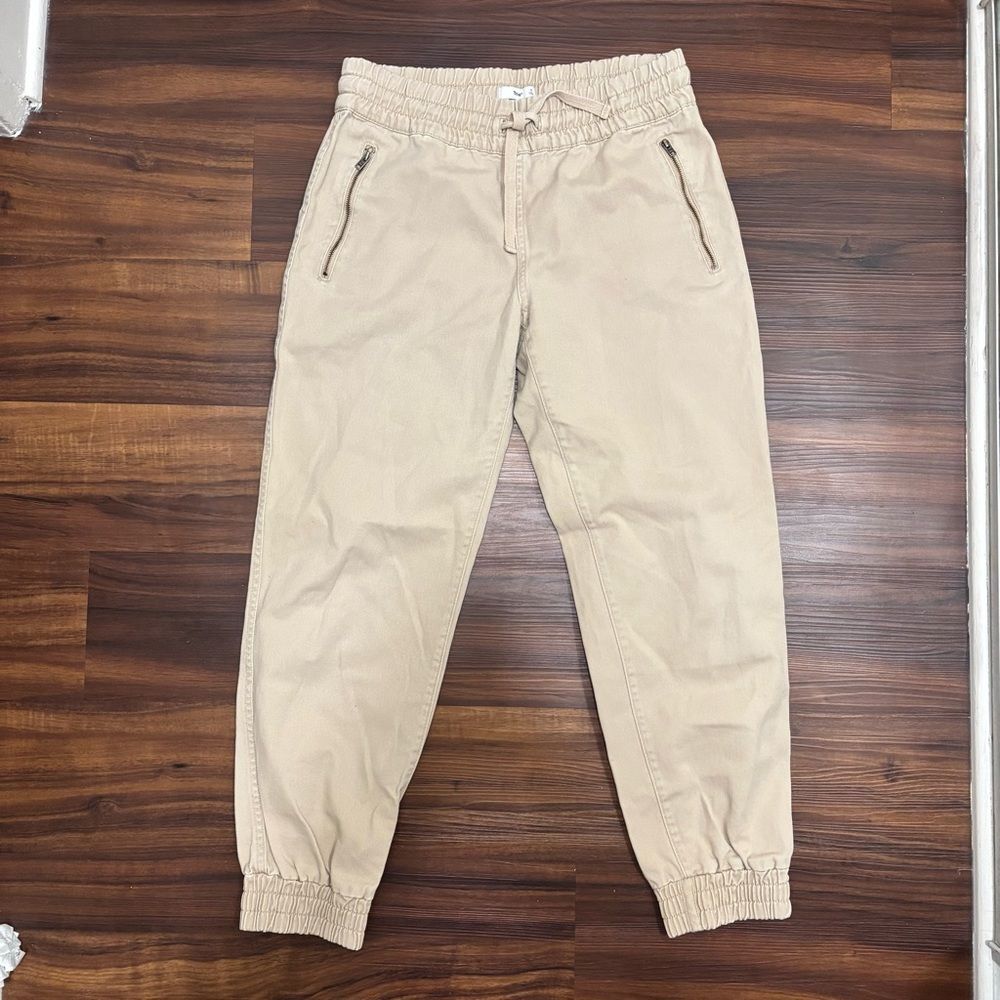 Aritzia Tna Sz Small Tan Alix Joggers Pants Zip Pockets Casual Loungewear